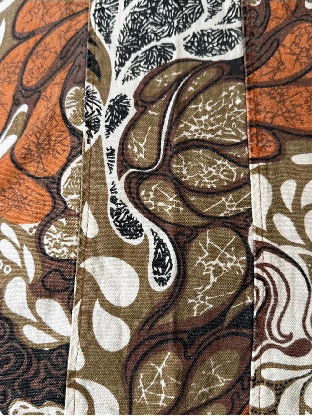 Vintage H.W. Baker Linen Co Bedspread 100x90 Double Retro MCM 70s Abstract USA